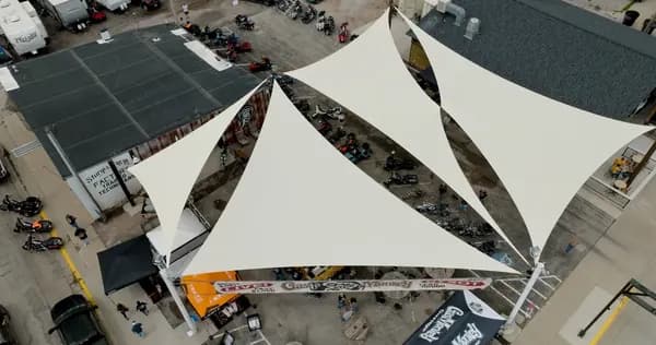 Apex commercial shade sail install