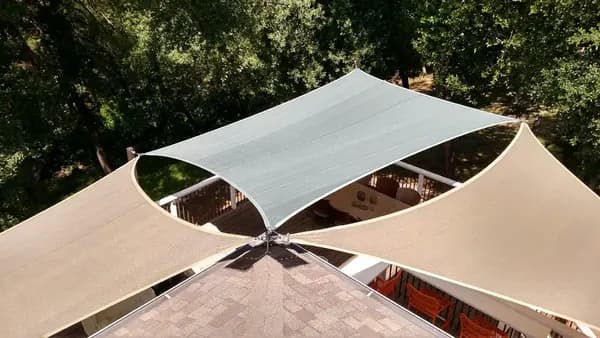 Patio shade sail over a Phoenix home
