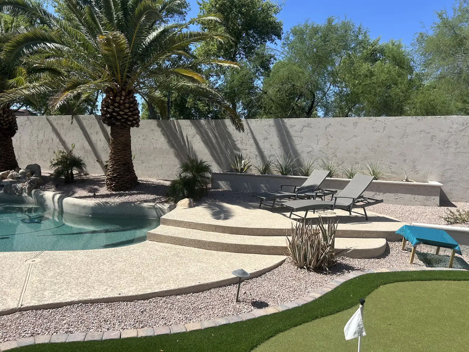 The backyard before the shade sail